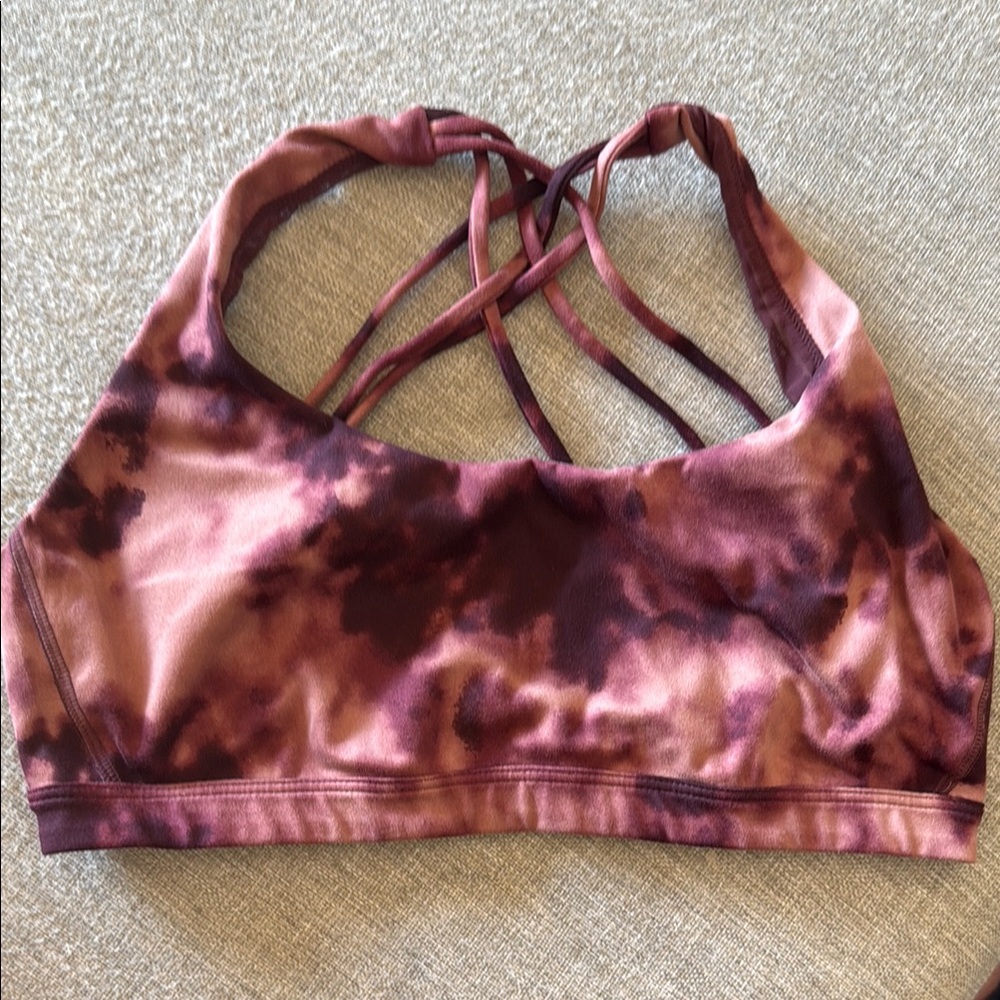 Victoria's Secret Bralette Size Medium (tag cut out) plum purple tie-dye pattern
